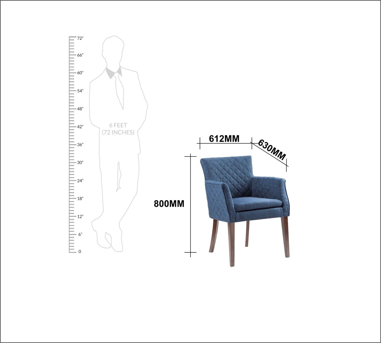 Accent Lounge Chair With Armrest And Teak Wood Legs -