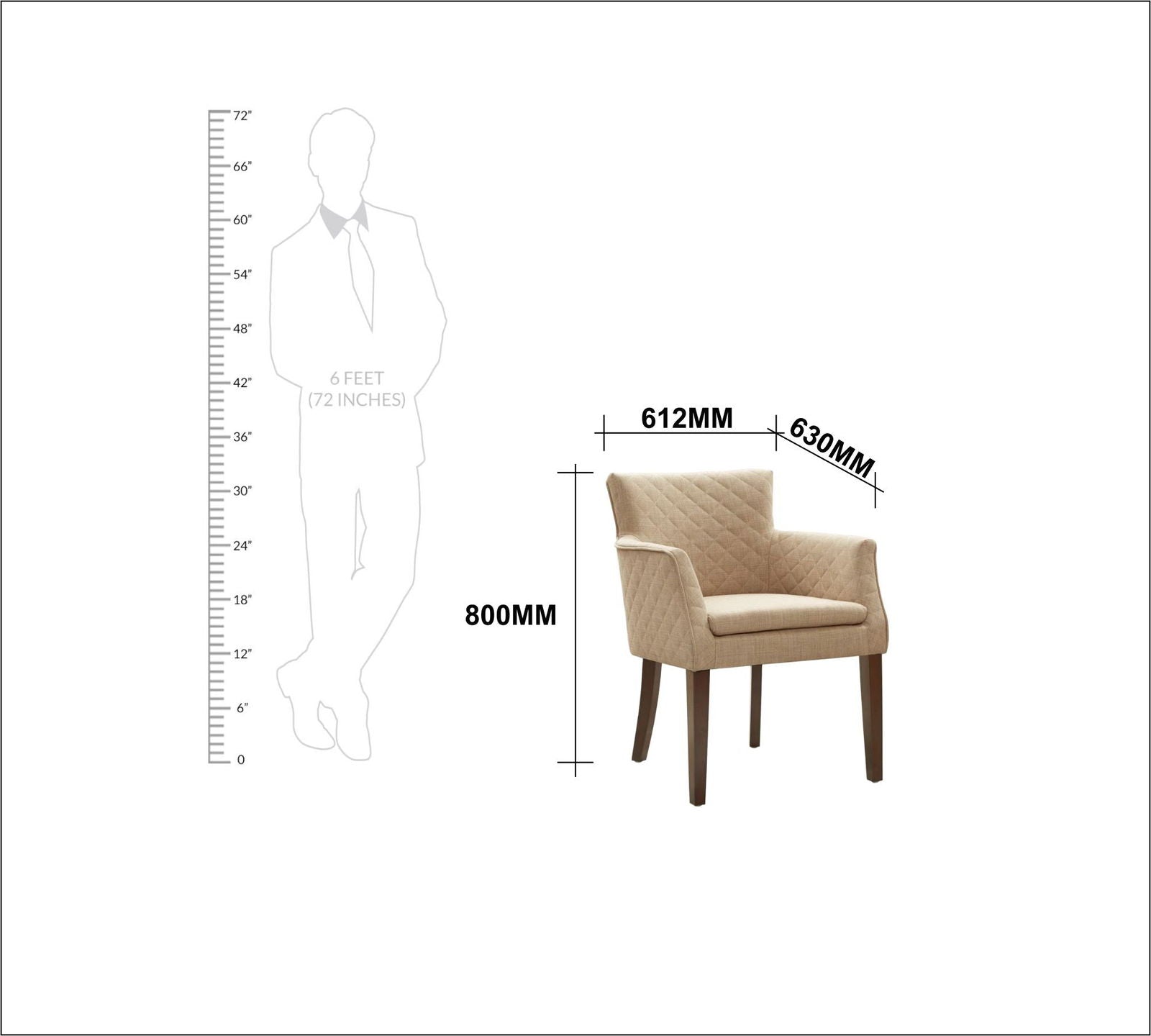 Accent Lounge Chair With Armrest And Teak Wood Legs -
