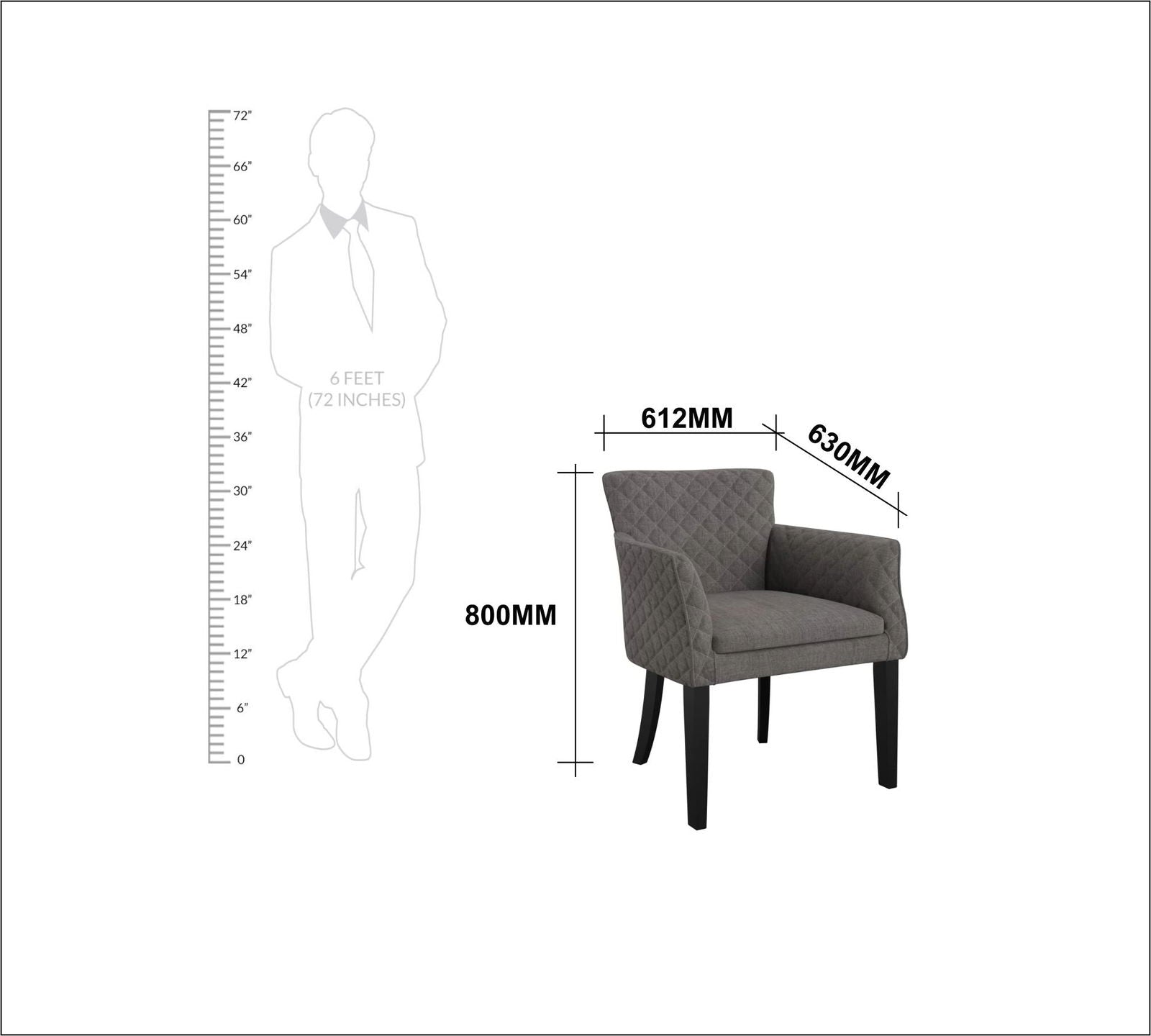 Accent Lounge Chair With Armrest And Teak Wood Legs -