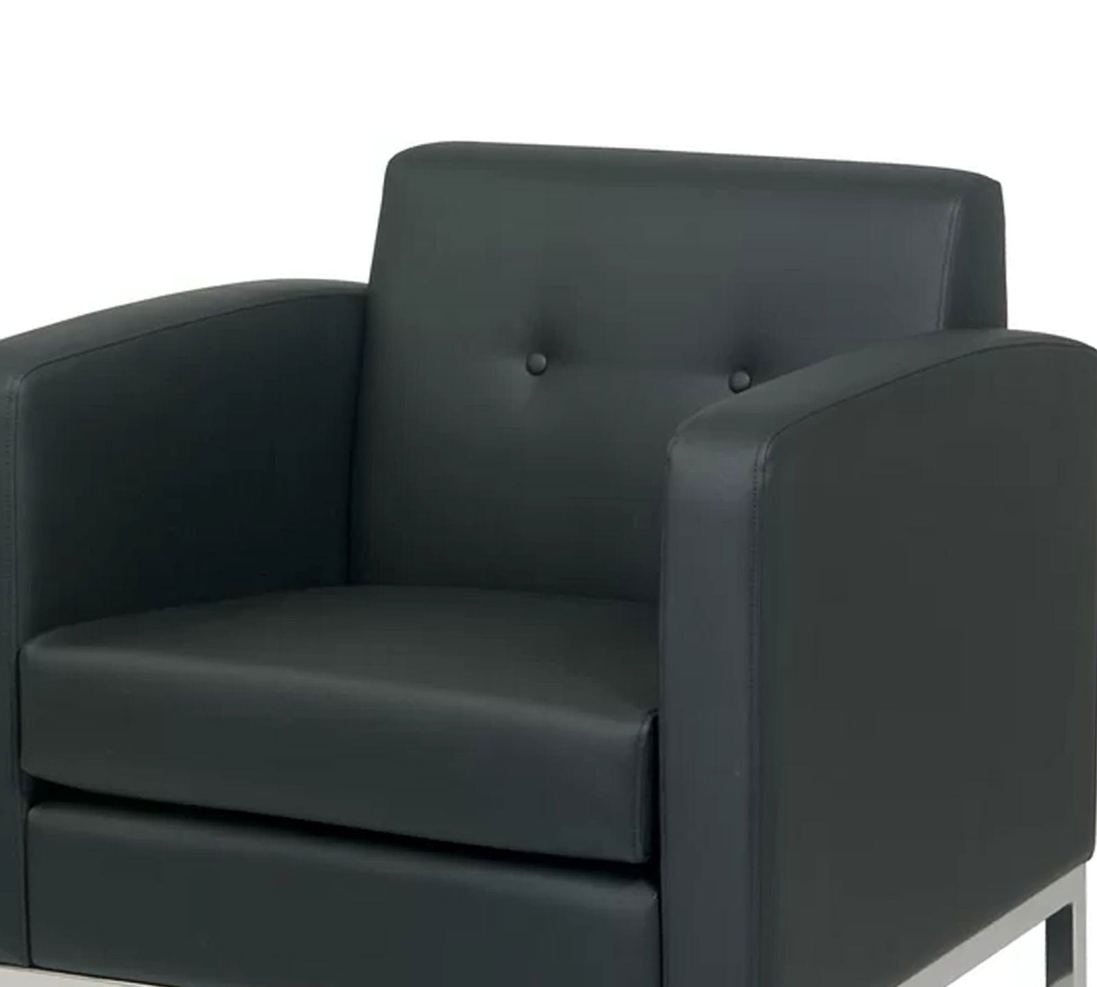 Accent Lounge Metal Base Leatherette Chair -