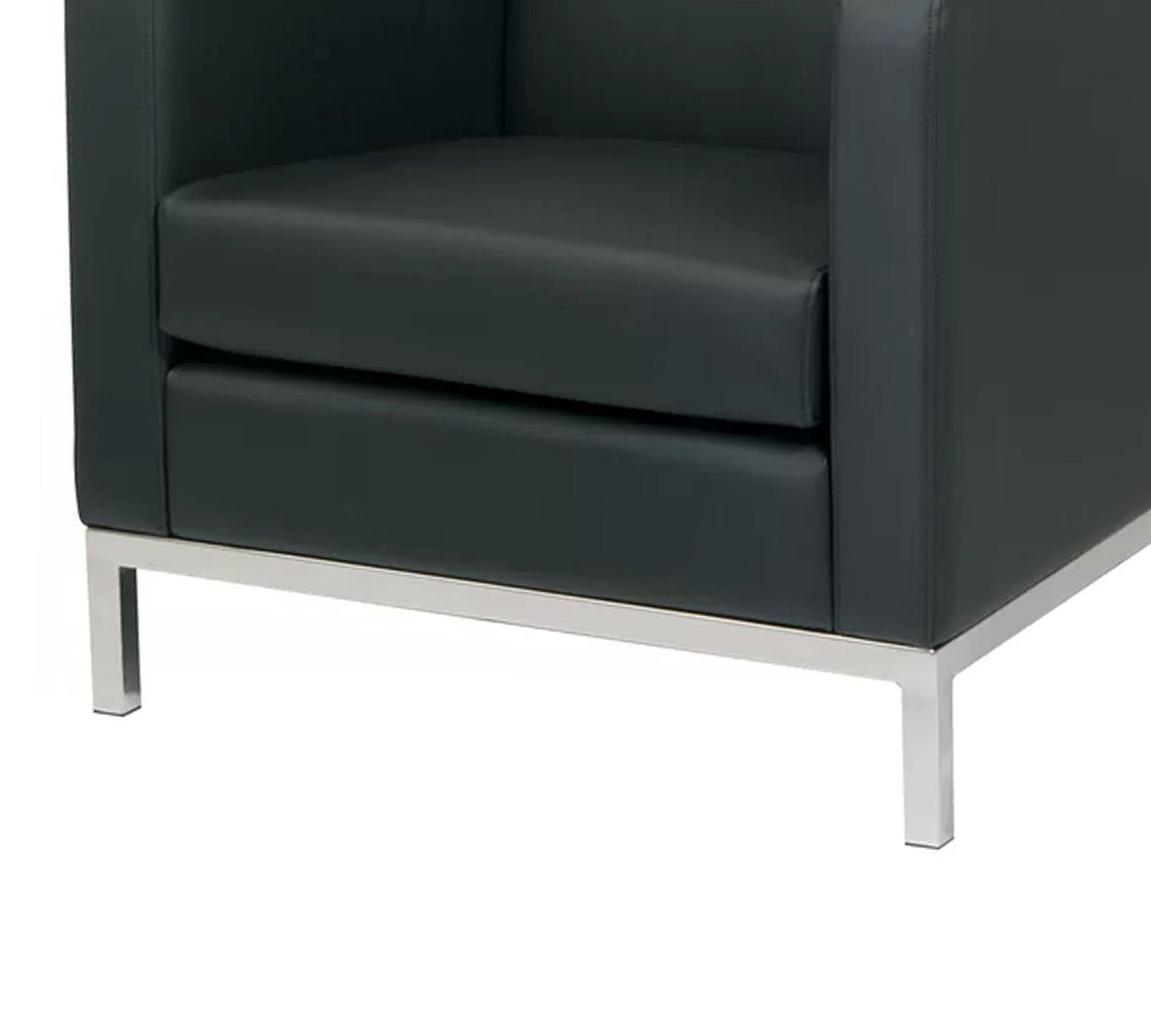 Accent Lounge Metal Base Leatherette Chair -