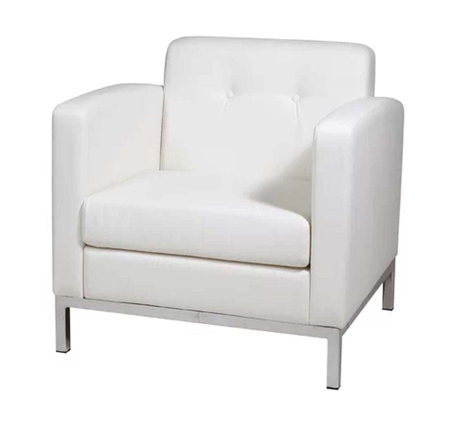 Accent Lounge Metal Base Leatherette Chair -