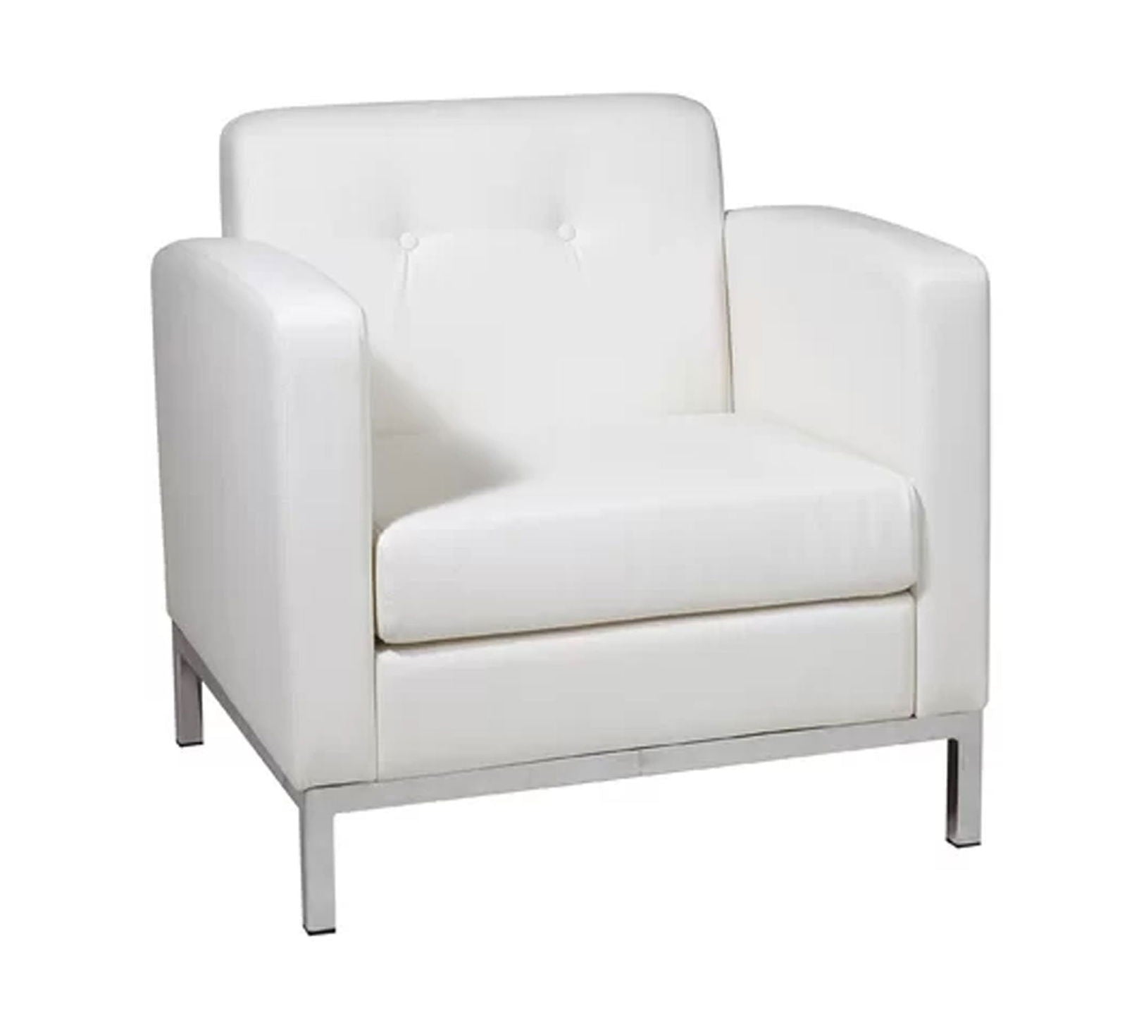 Accent Lounge Metal Base Leatherette Chair -