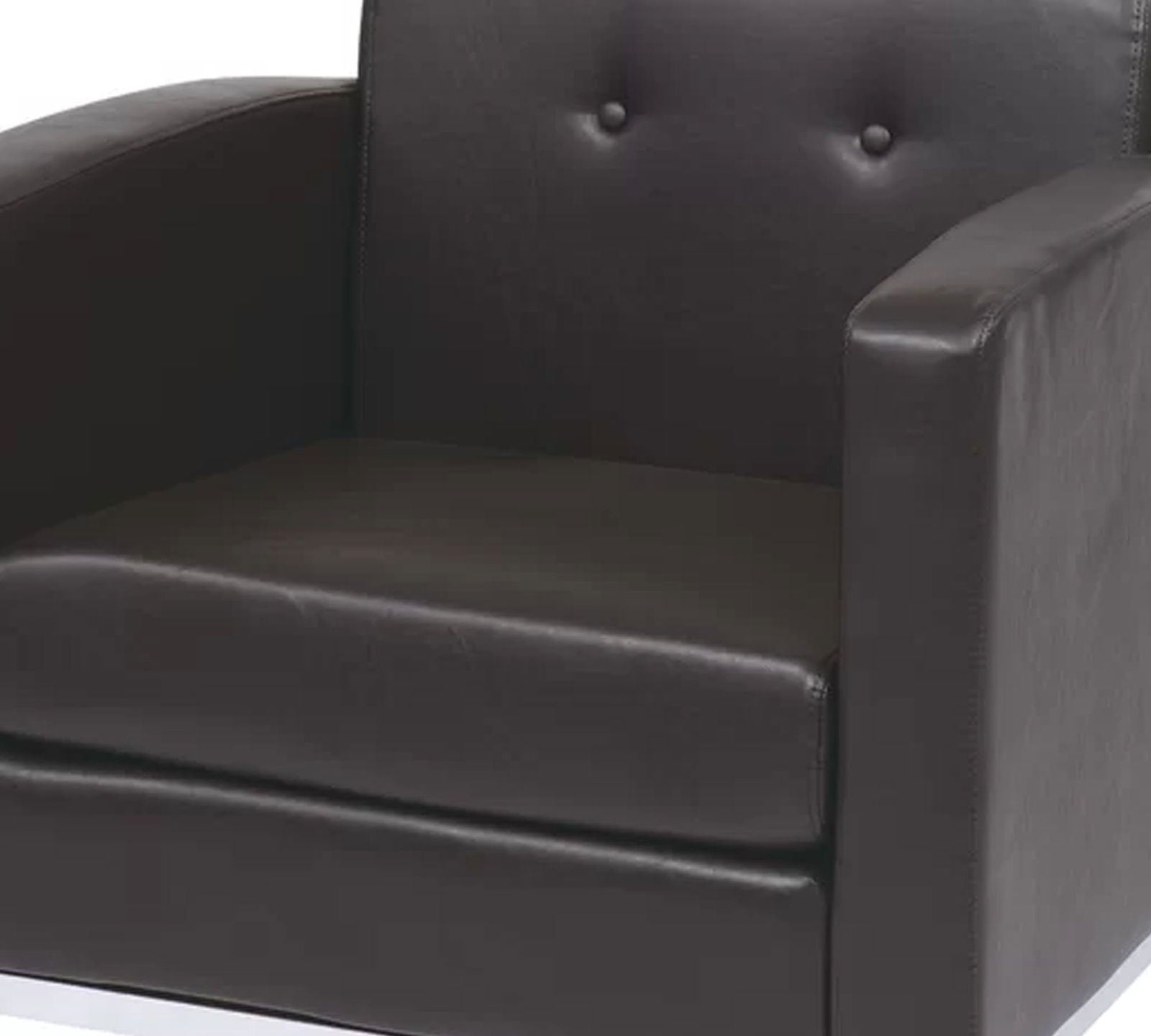 Accent Lounge Metal Base Leatherette Chair -