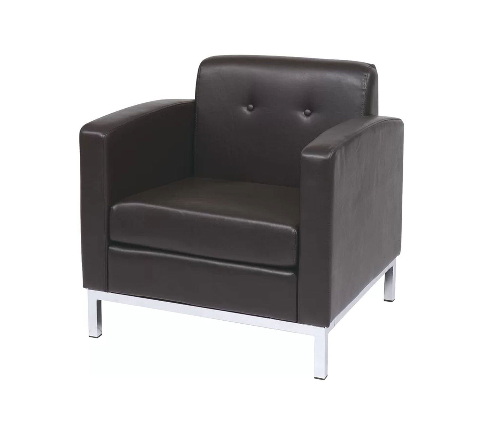 Accent Lounge Metal Base Leatherette Chair -