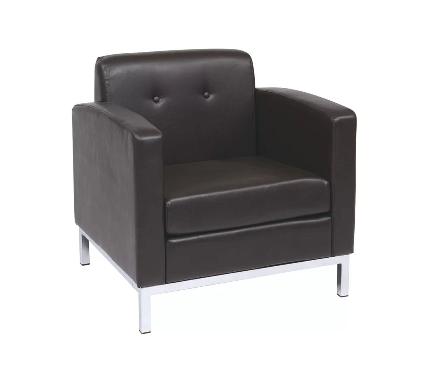 Accent Lounge Metal Base Leatherette Chair -