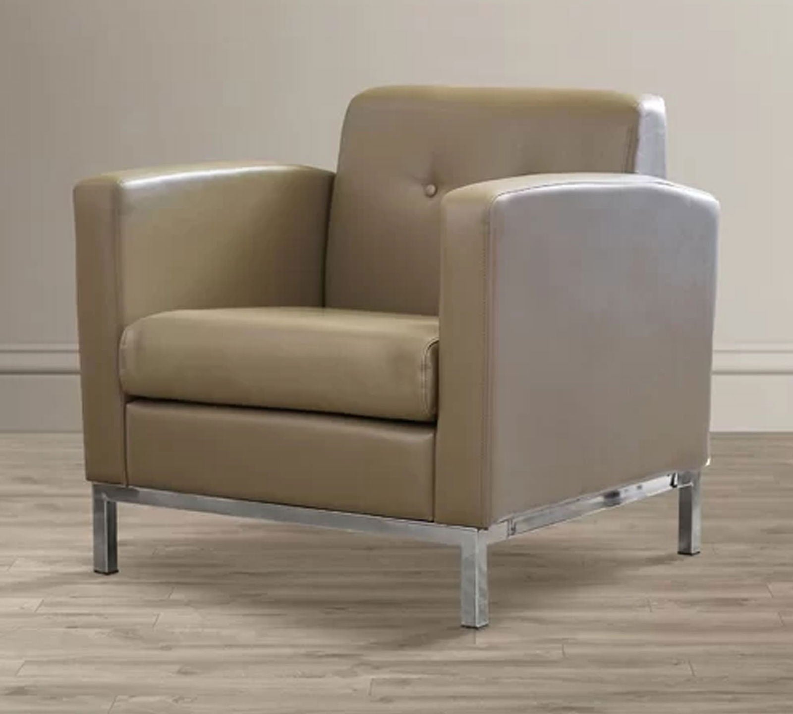 Accent Lounge Metal Base Leatherette Chair -