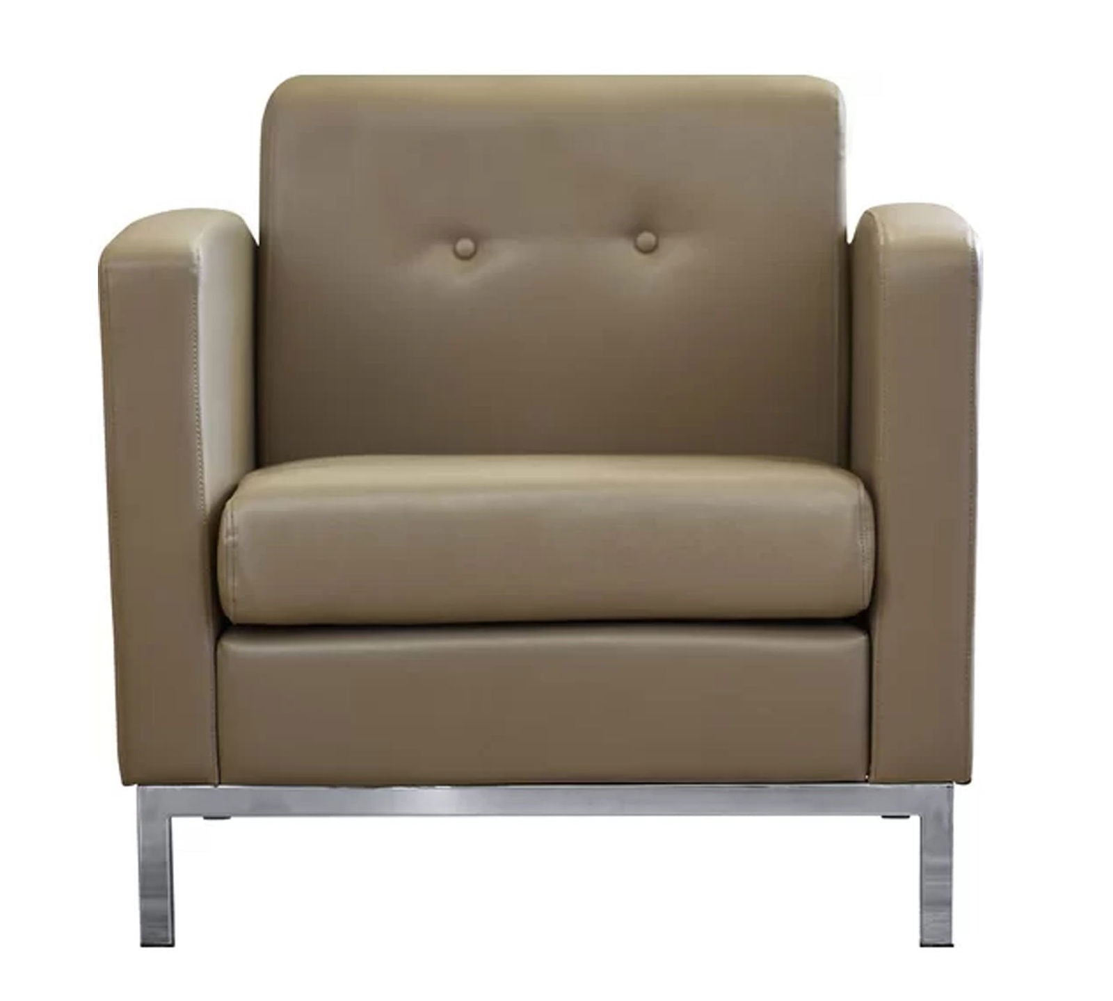 Accent Lounge Metal Base Leatherette Chair -