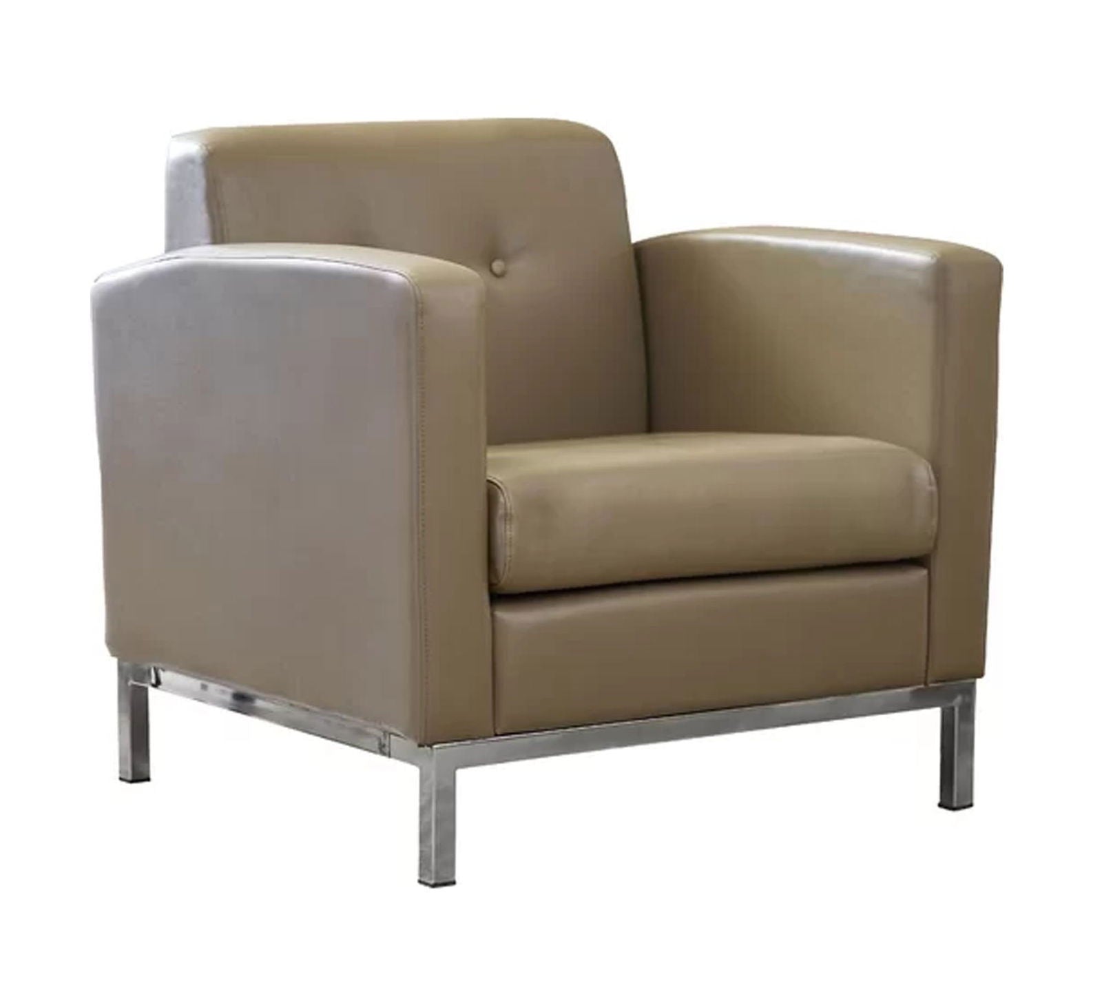 Accent Lounge Metal Base Leatherette Chair -