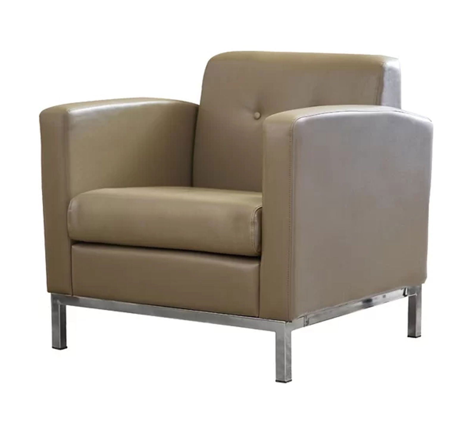 Accent Lounge Metal Base Leatherette Chair -