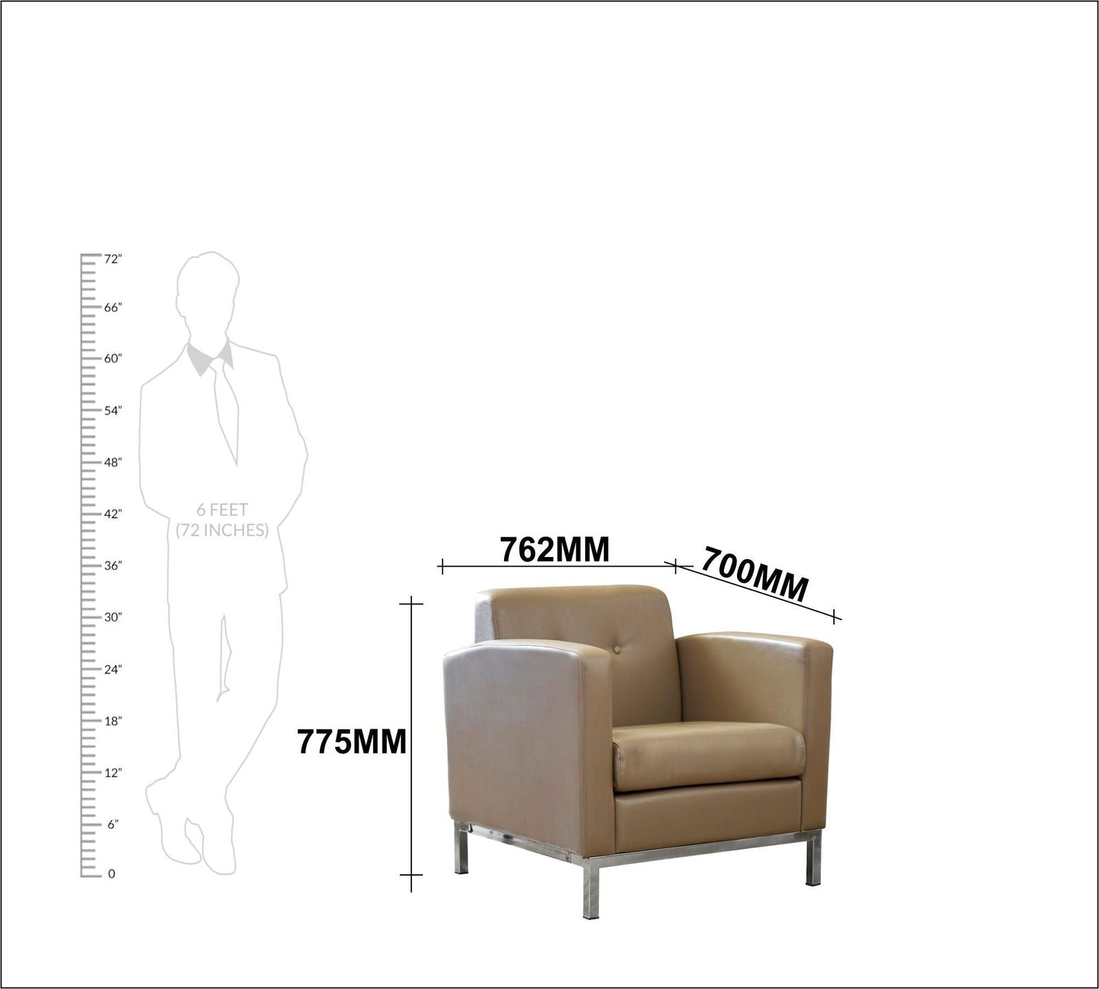 Accent Lounge Metal Base Leatherette Chair -