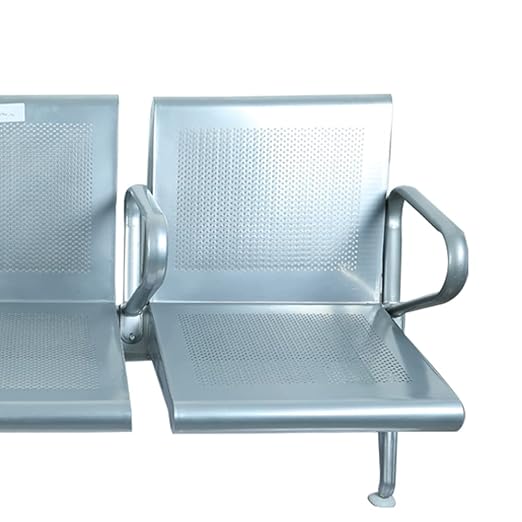 Airport Chair 3 Seater & Reception Waiting Area Chair, Silver -