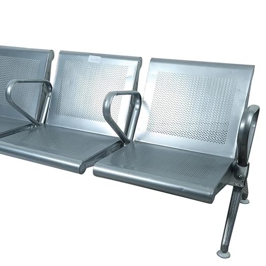 Airport Chair 3 Seater & Reception Waiting Area Chair, Silver -