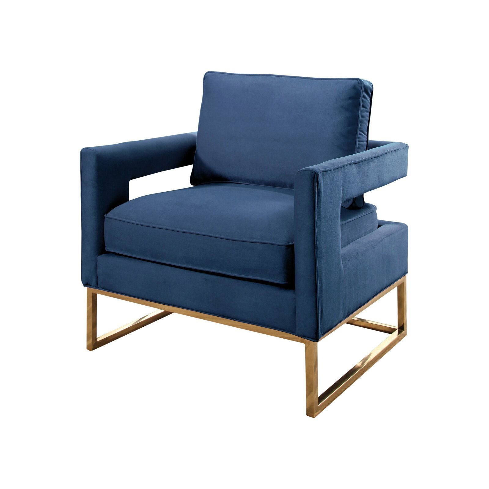 Armchair with Gold Finish Legs -