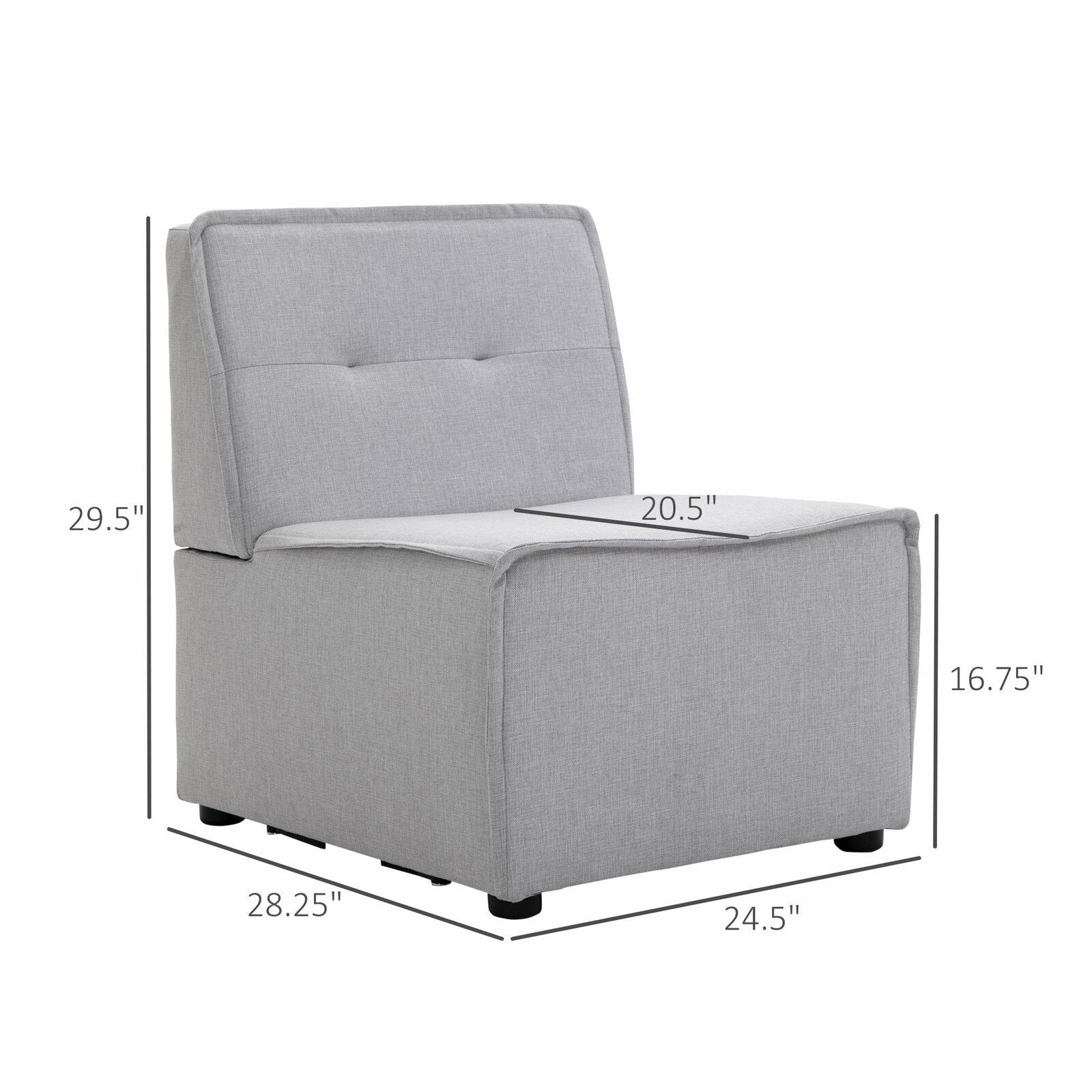 Armless Small Couch Modern Style Chair & Couch for Living Room -