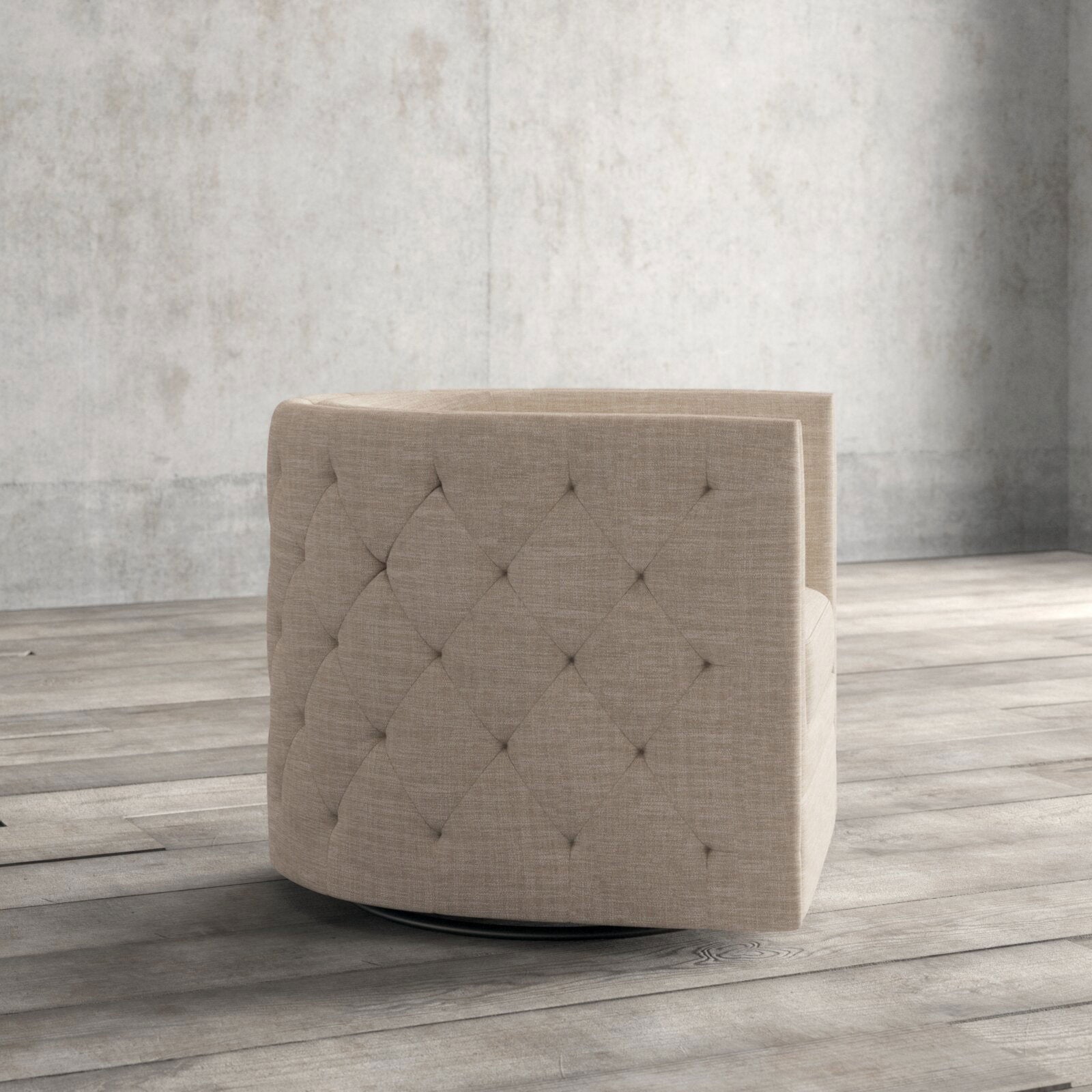 Armless Tufted Back Accent Chair -
