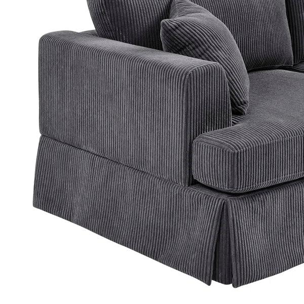 3-Seater Sofa with Cushions, Wood Frame, Pillows &Soft Seating for Modern Living Rooms