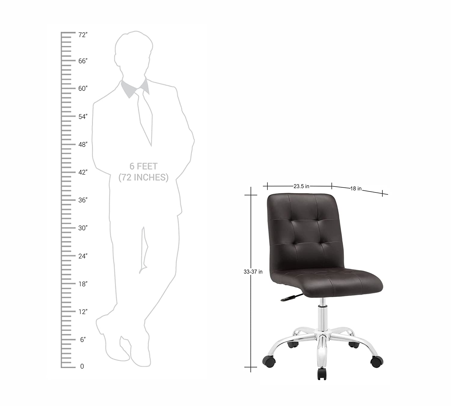 Bar Chair With Height Adjustable Nylon Wheel Base -