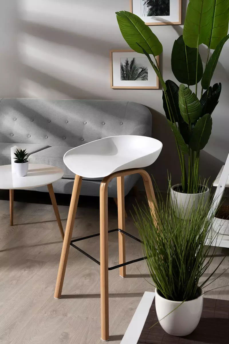 Bar Metal Stool Made in Metal Base Frame Legs and Seat in Plastic for Shop & Home -