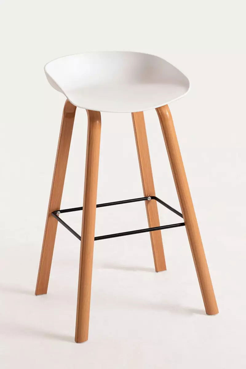 Bar Metal Stool Made in Metal Base Frame Legs and Seat in Plastic for Shop & Home -