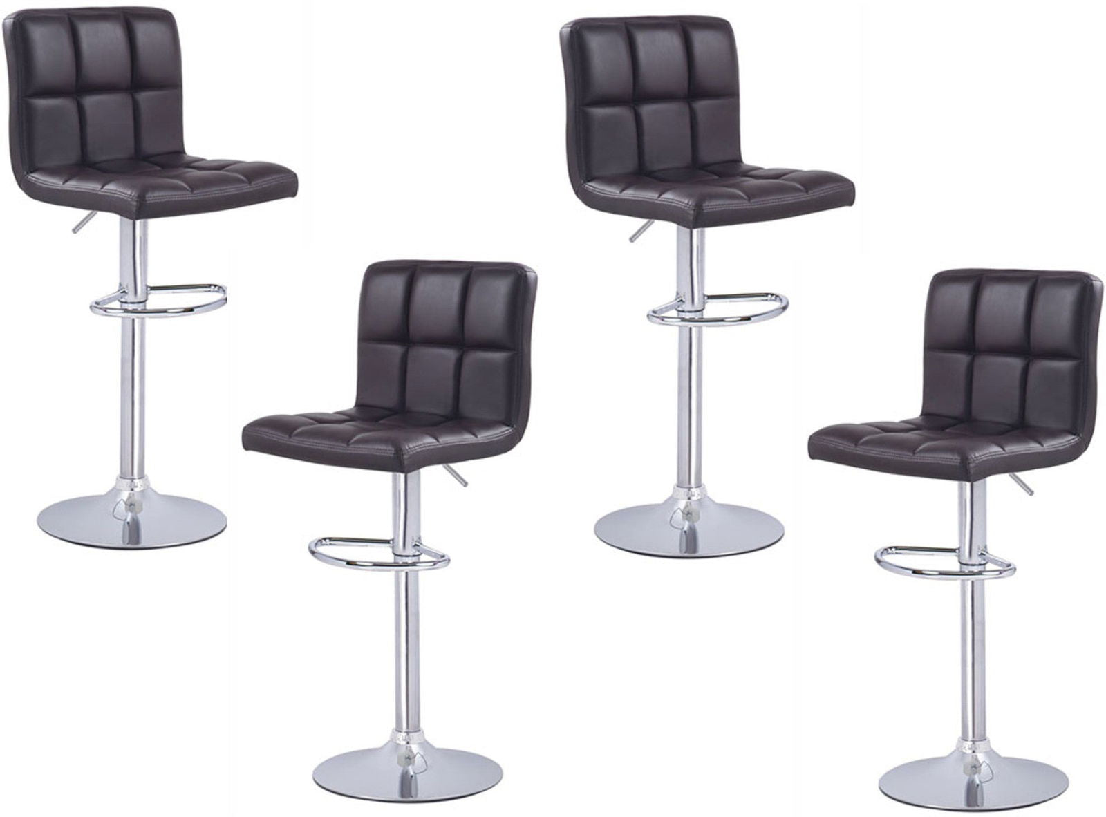 Bar Stool Chair With Metal Chrome Base Leatherette -