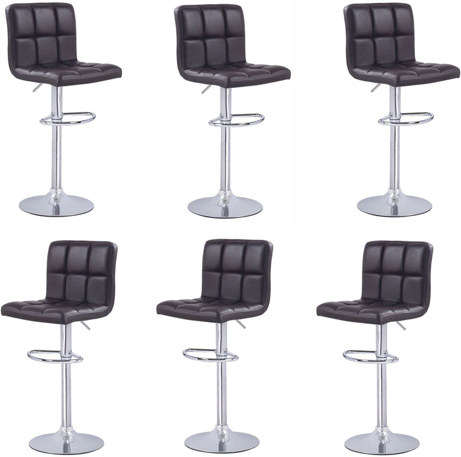 Bar Stool Chair With Metal Chrome Base Leatherette -
