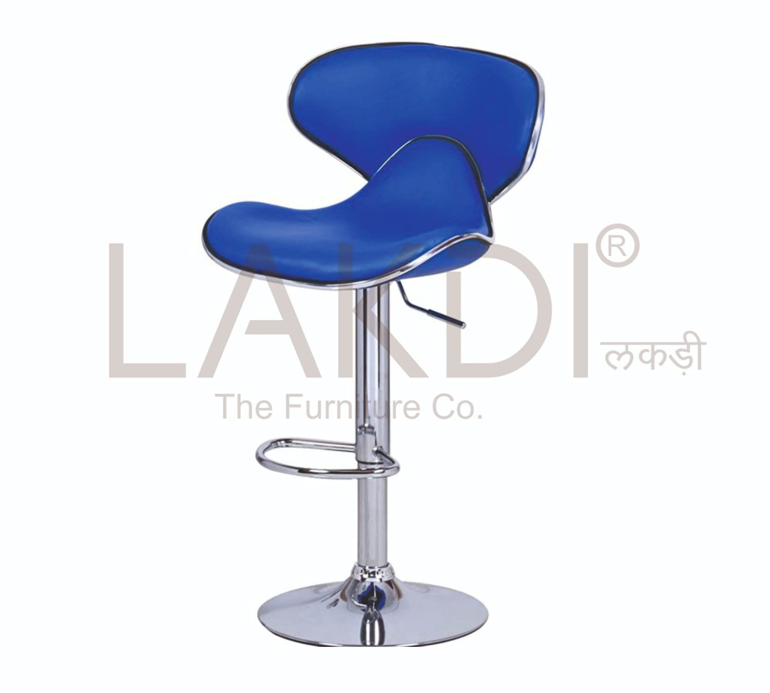 Bar Stool Metal Chrome Base Horse Shape Leatherette -