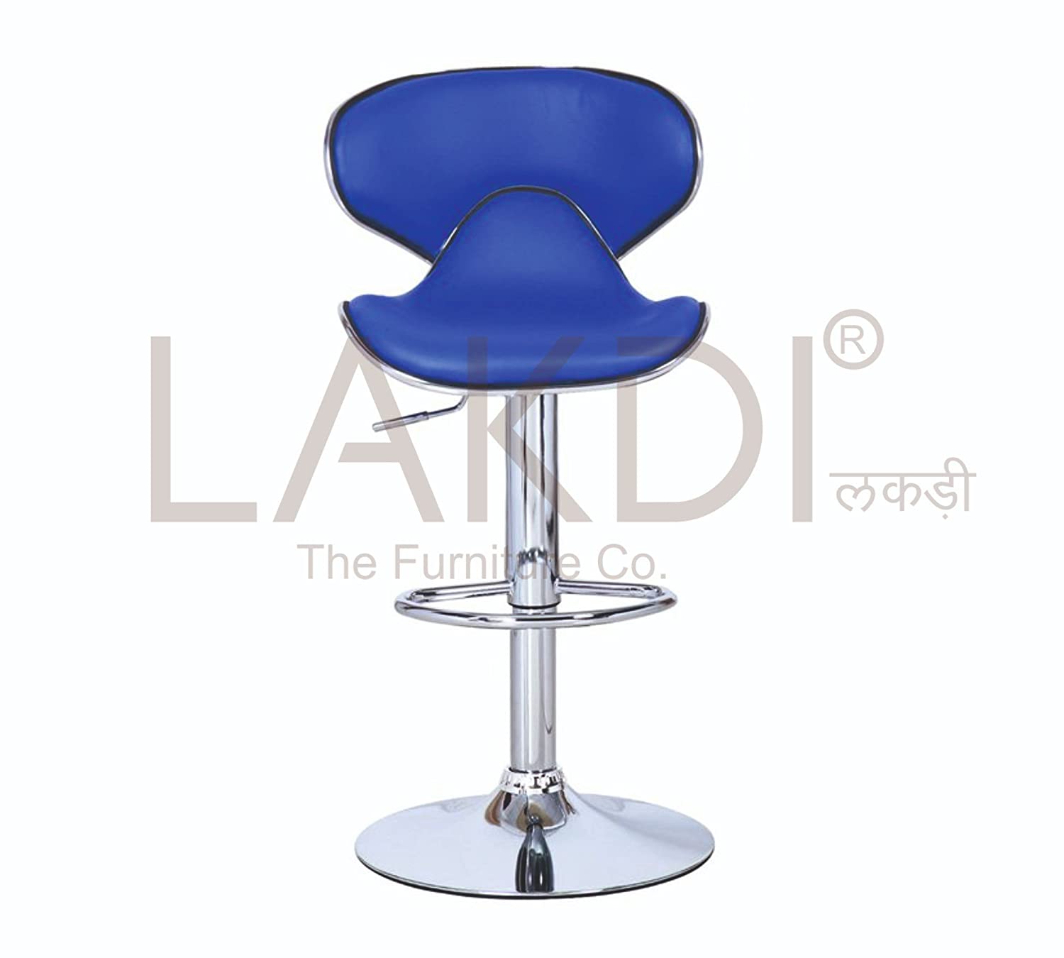 Bar Stool Metal Chrome Base Horse Shape Leatherette -