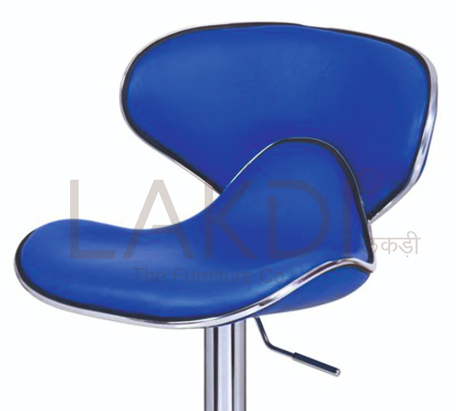 Bar Stool Metal Chrome Base Horse Shape Leatherette -