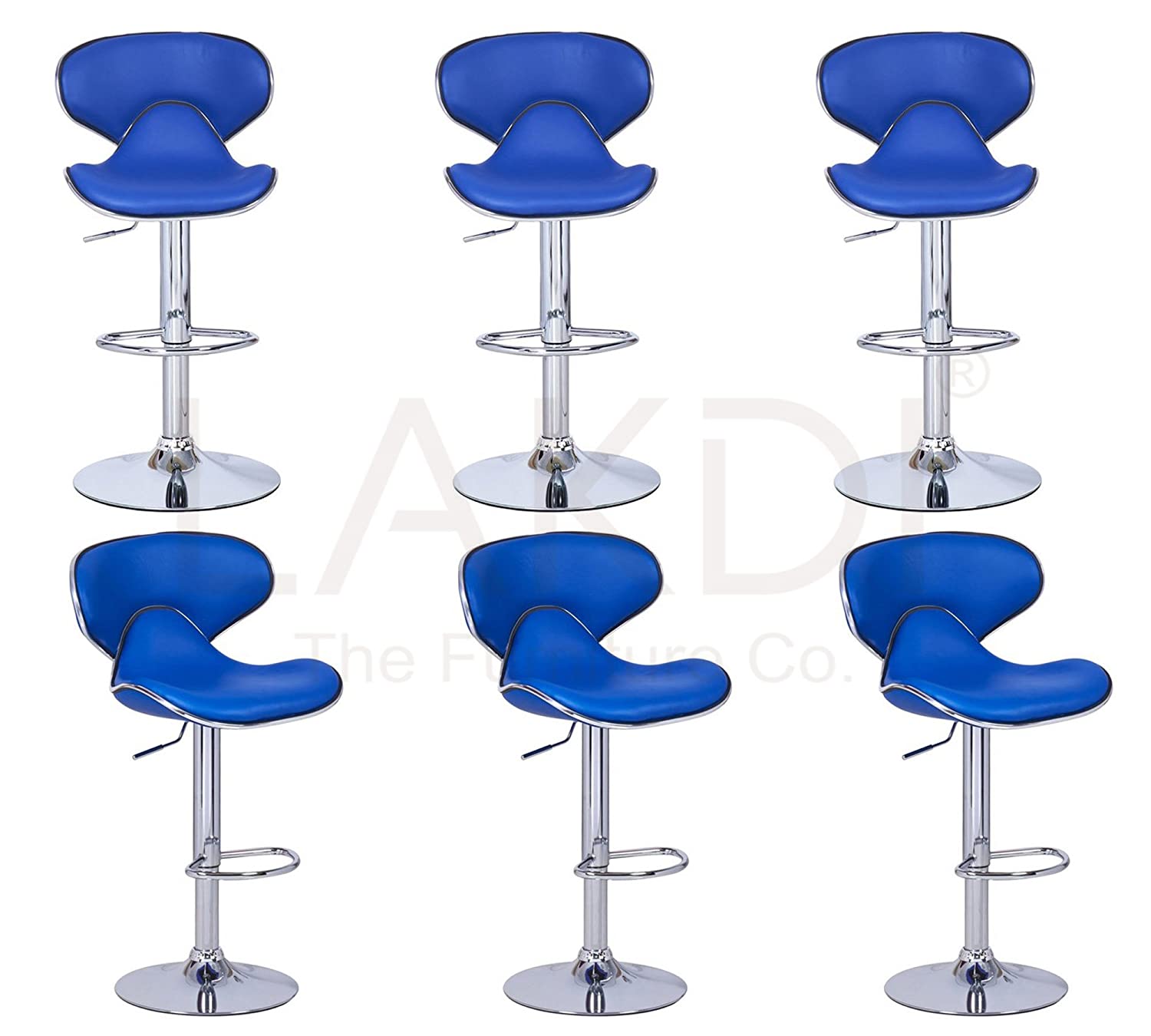 Bar Stool Metal Chrome Base Horse Shape Leatherette -
