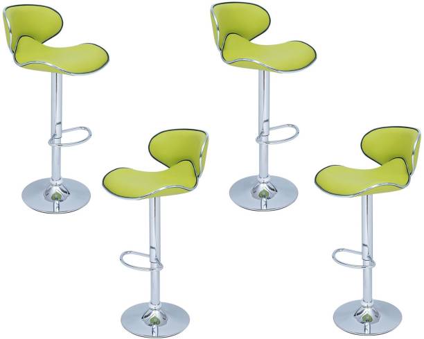 Bar Stool Metal Chrome Base Horse Shape Leatherette -