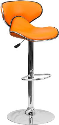Bar Stool Metal Chrome Base Horse Shape Leatherette -