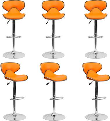 Bar Stool Metal Chrome Base Horse Shape Leatherette -
