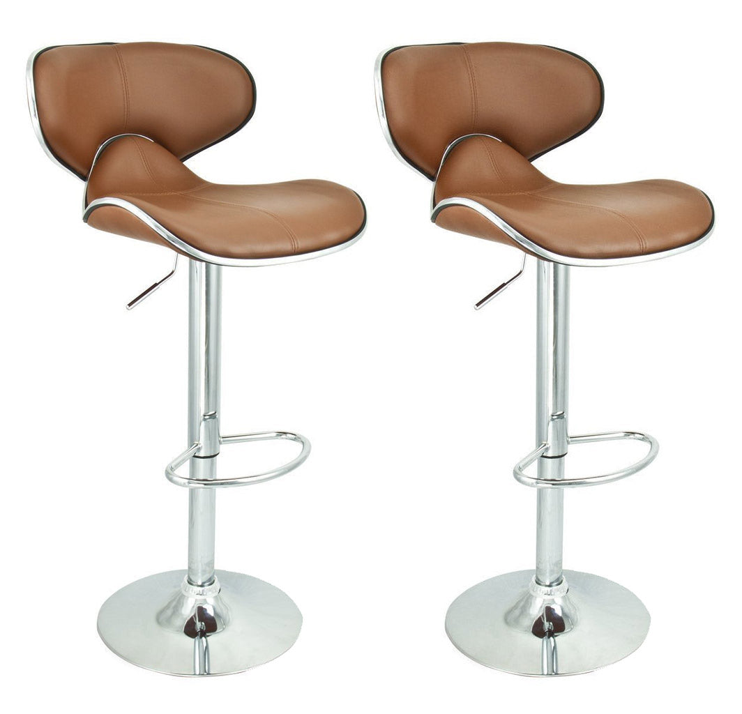 Bar Stool Metal Chrome Base Horse Shape Leatherette -