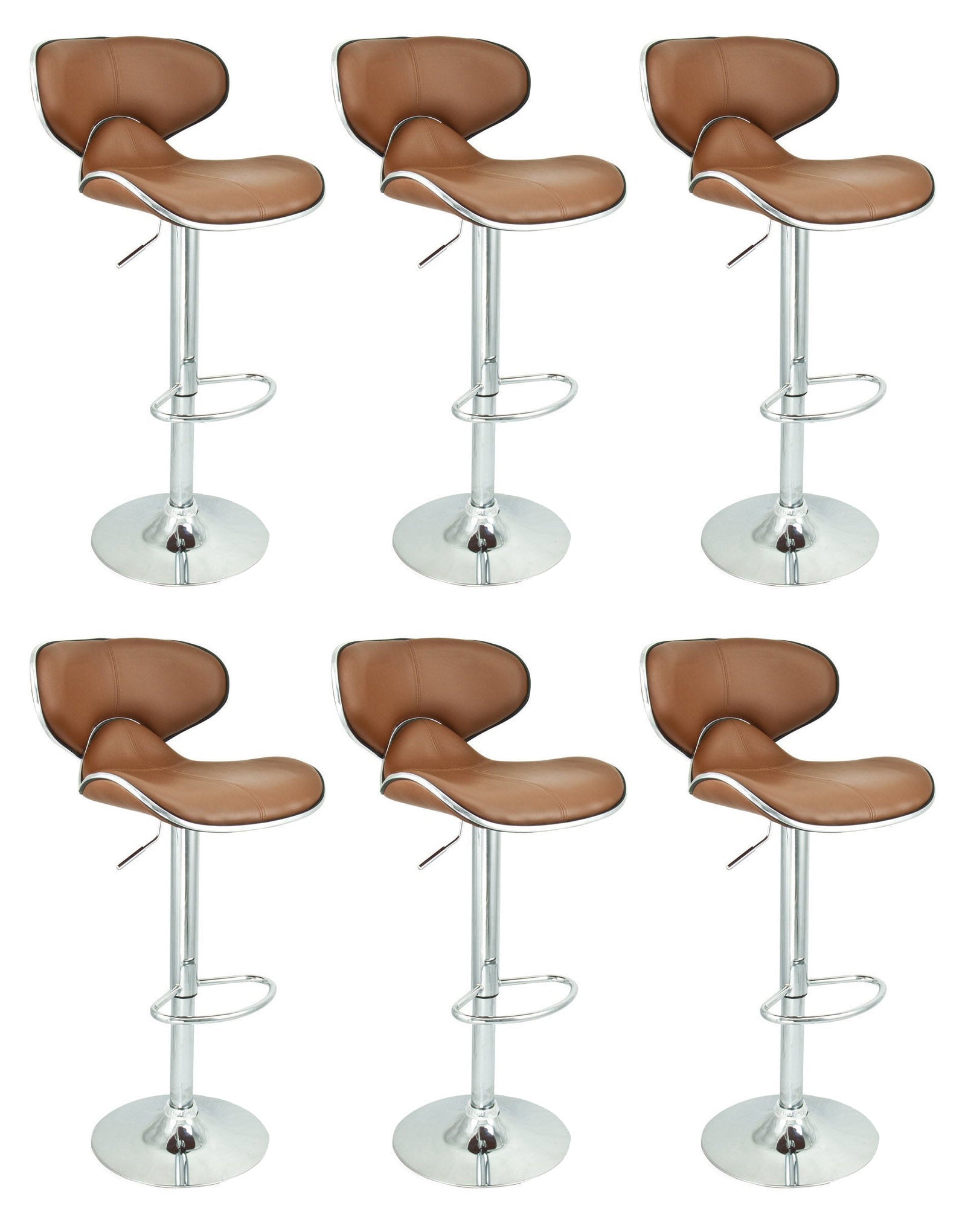 Bar Stool Metal Chrome Base Horse Shape Leatherette -