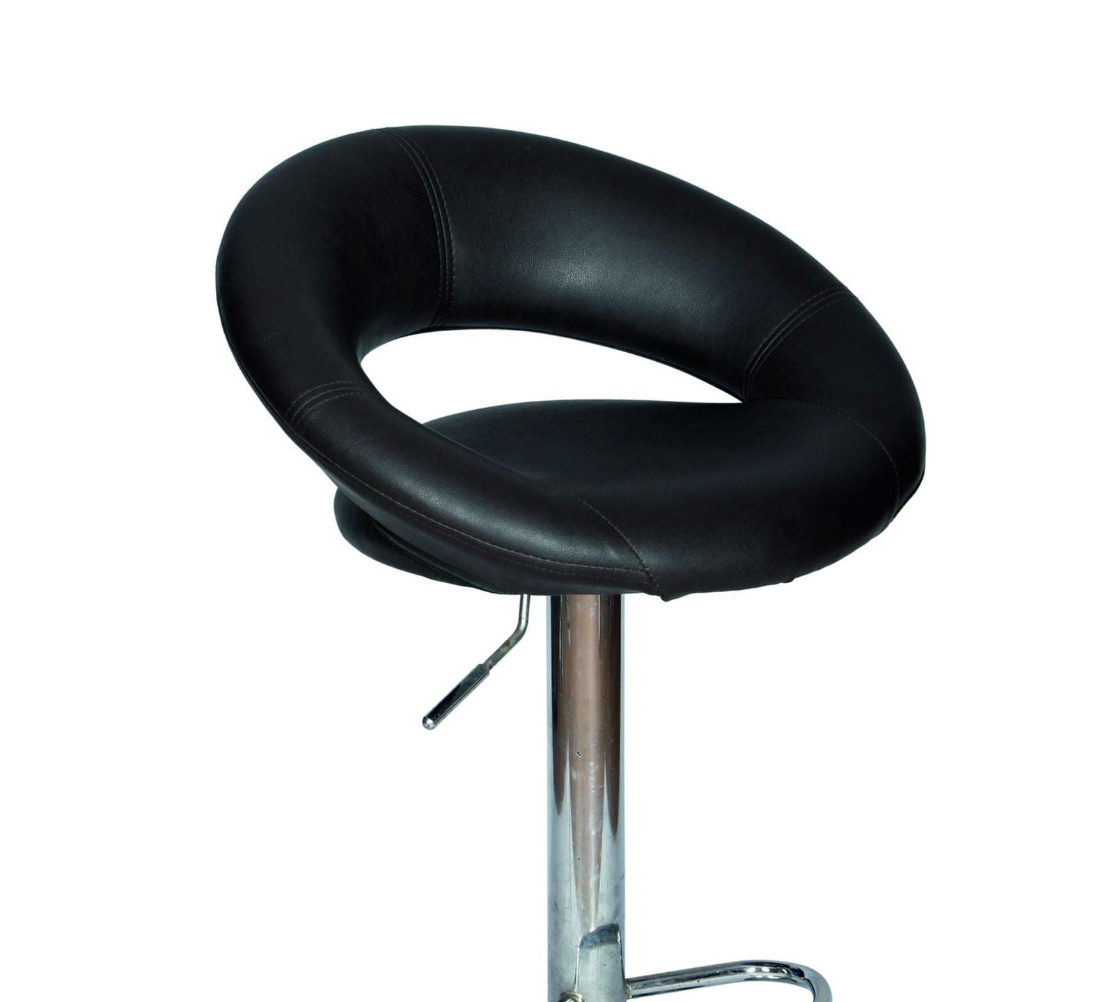 Bar Stool With Height Adjustable Metal Chrome Finish Base -