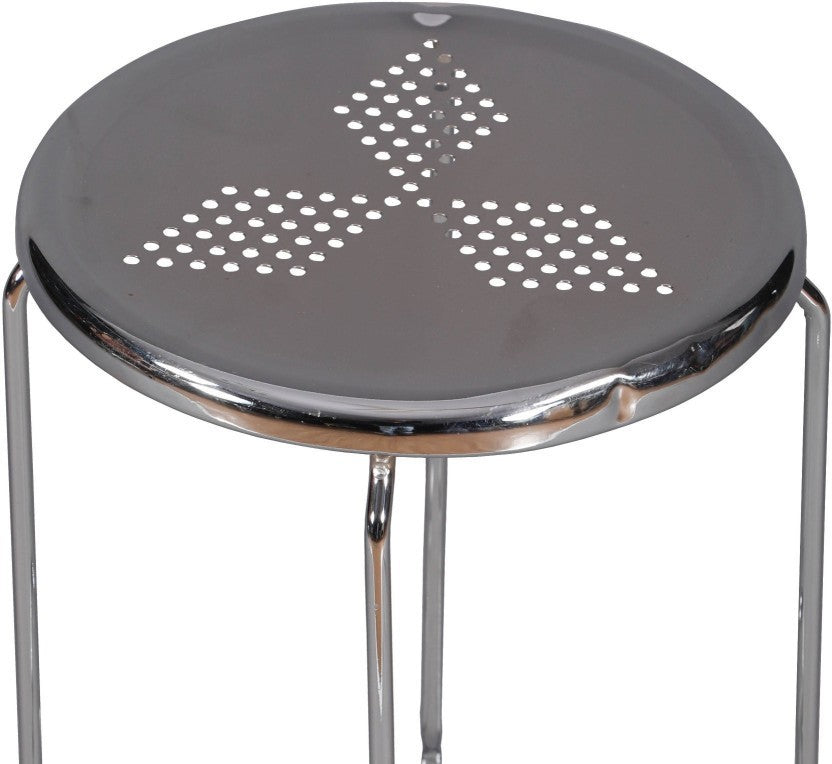 Bar Stool With Metal Chrome Frame Base - Set of 4 -
