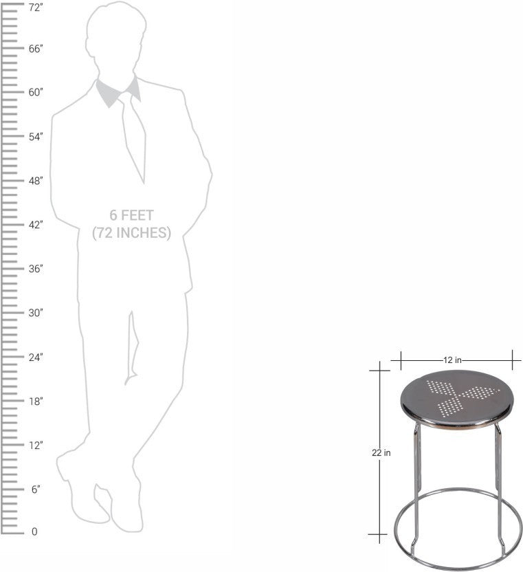 Bar Stool With Metal Chrome Frame Base - Set of 4 -