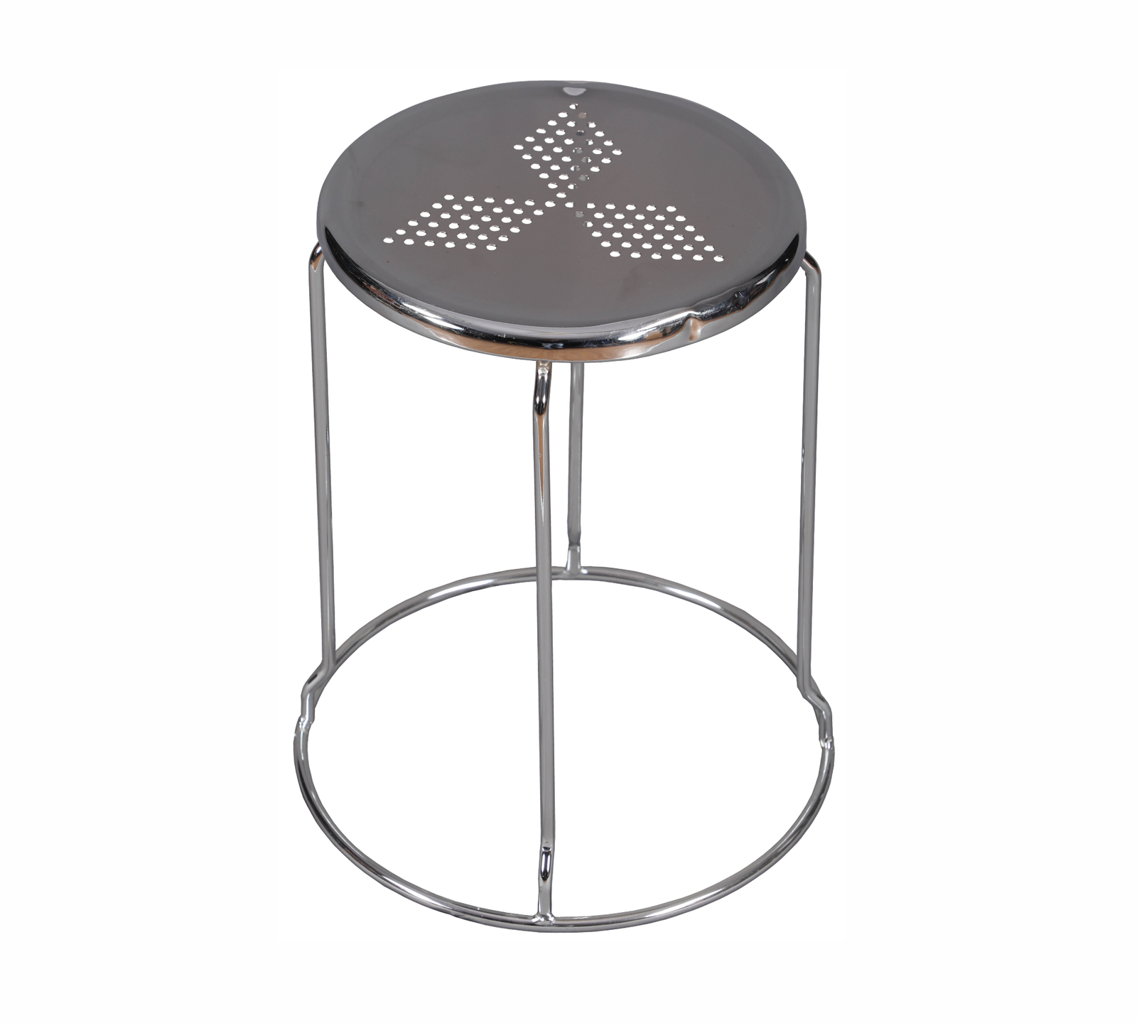Bar Stool With Metal Frame & Chrome Legs Base -
