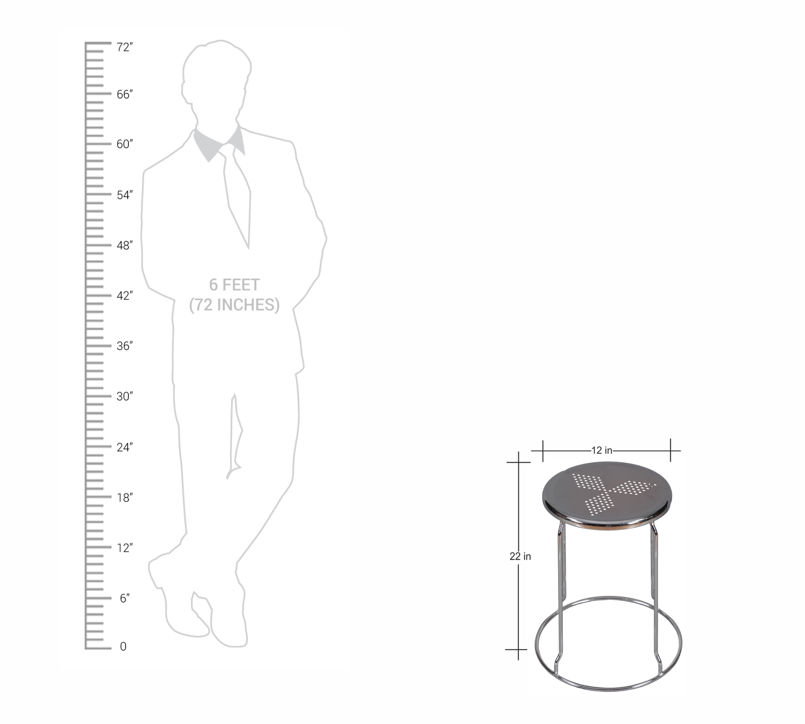 Bar Stool With Metal Frame & Chrome Legs Base -