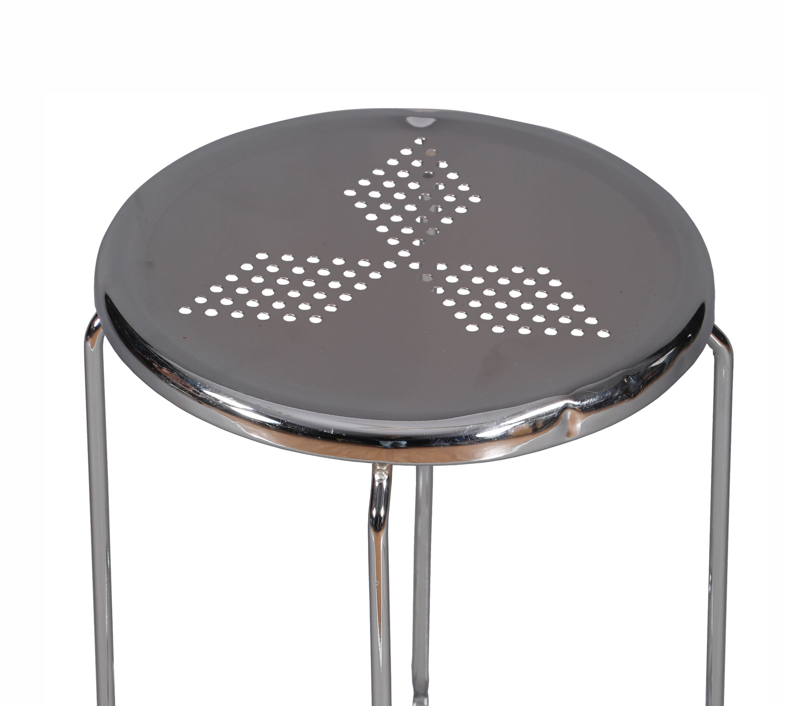 Bar Stool With Metal Frame & Chrome Legs Base -
