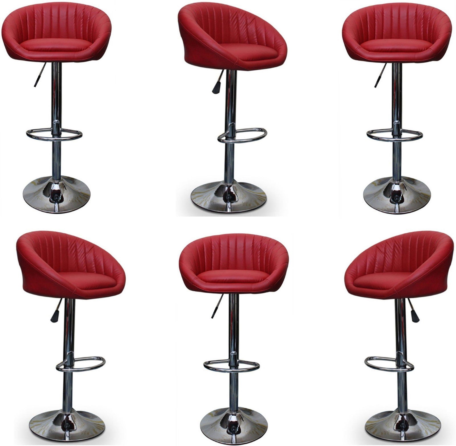 Bar Stool with Height Adjustable Metal Chrome Base -
