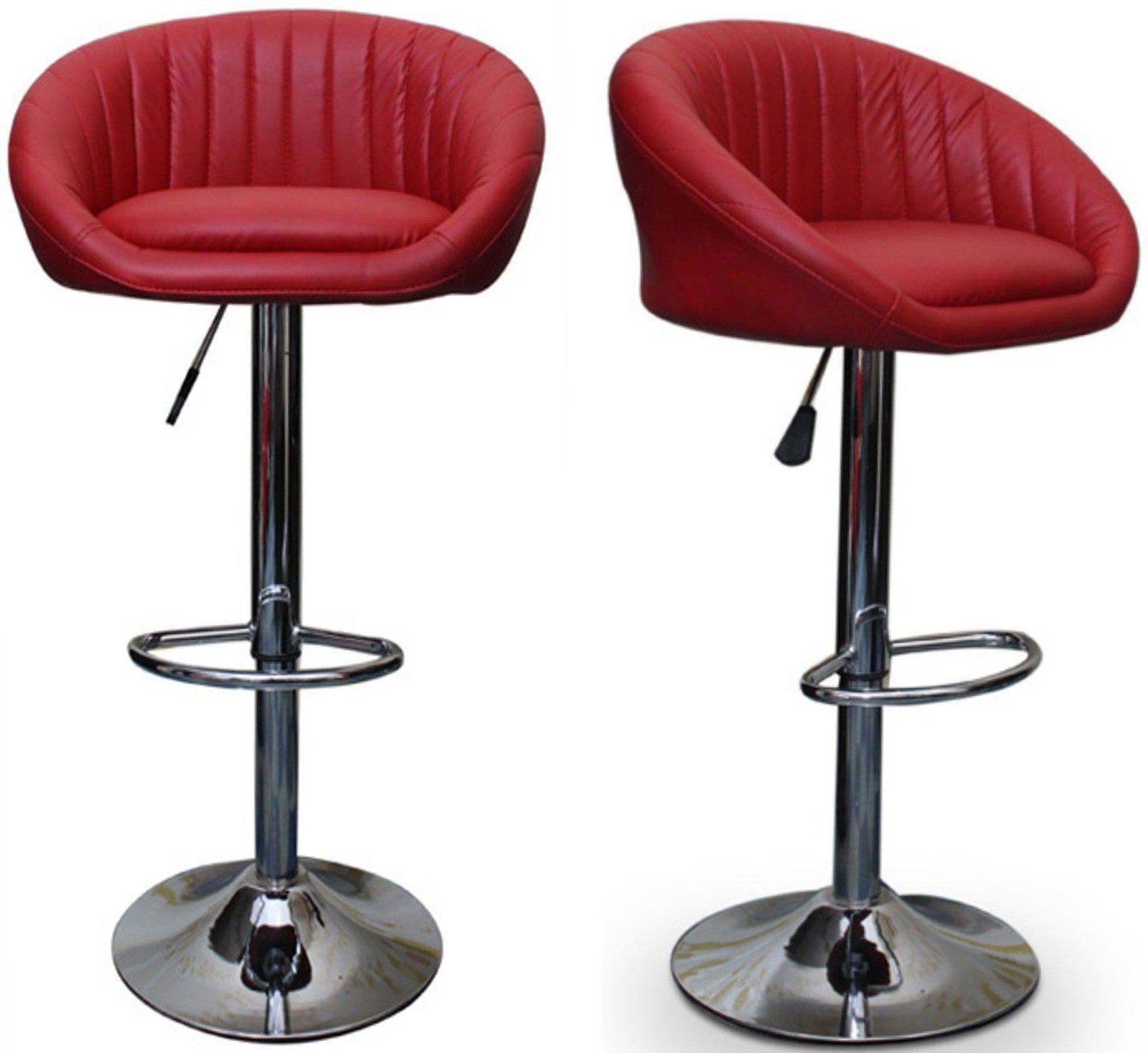 Bar Stool with Height Adjustable Metal Chrome Base -