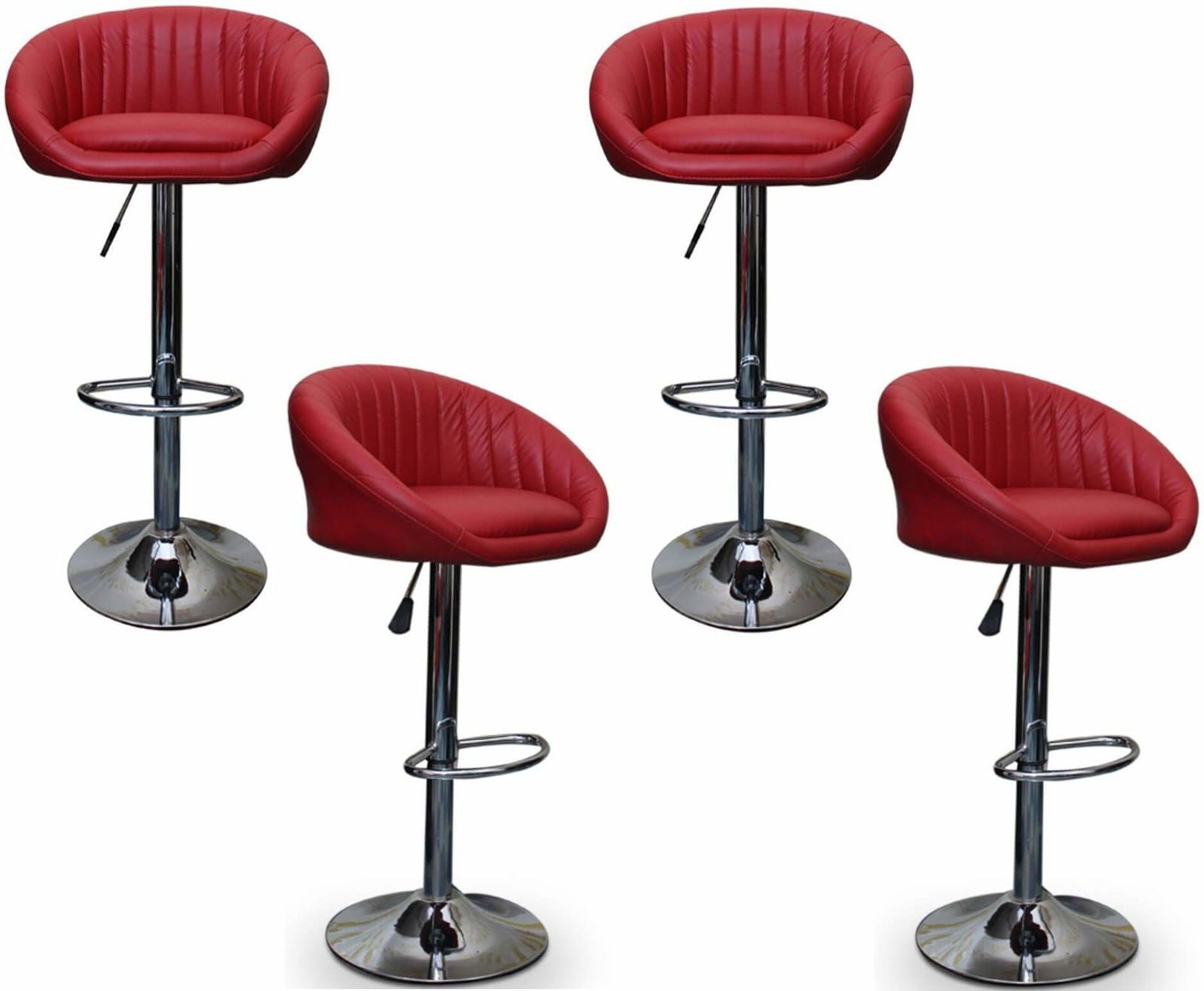 Bar Stool with Height Adjustable Metal Chrome Base -