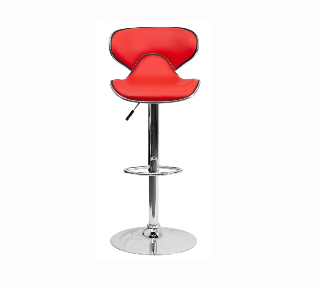 Bar Stool with Height Adjustable Metal Chrome Base -