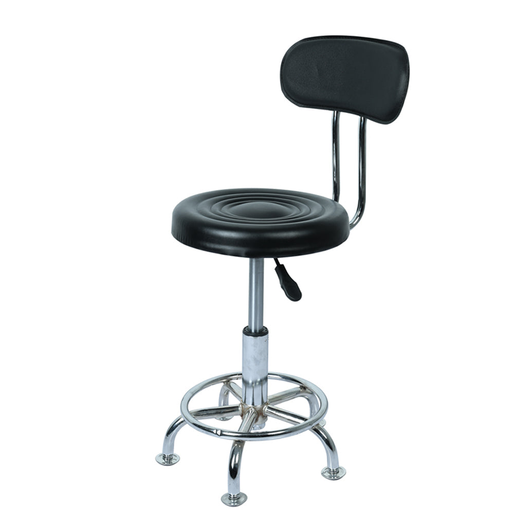 Bar Stool with Height Adjustable Metal Chrome Base, Black -
