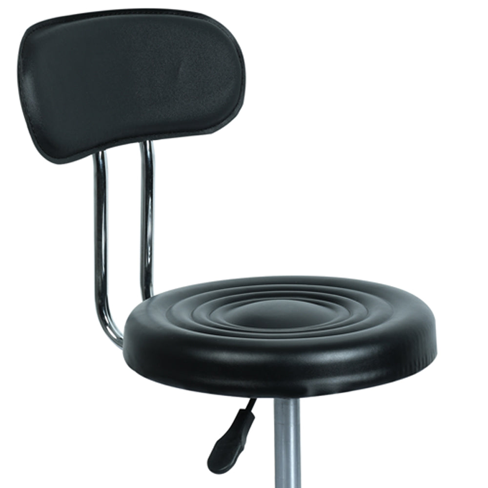 Bar Stool with Height Adjustable Metal Chrome Base, Black -