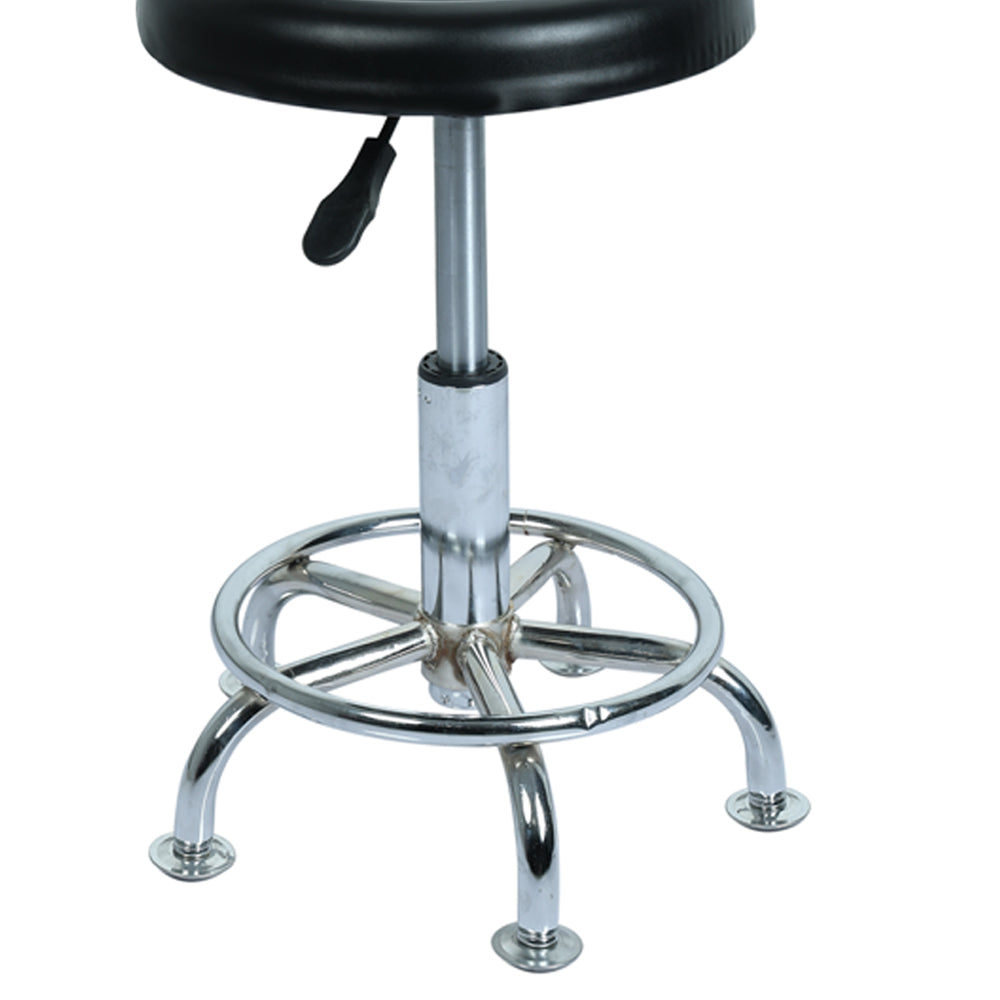 Bar Stool with Height Adjustable Metal Chrome Base, Black -