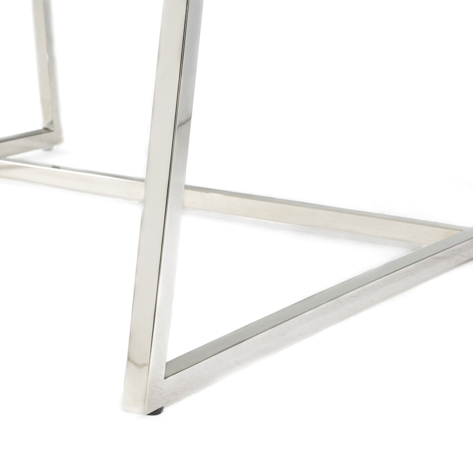 Bardot White Lounge Chair with Stainless Steel Frame -