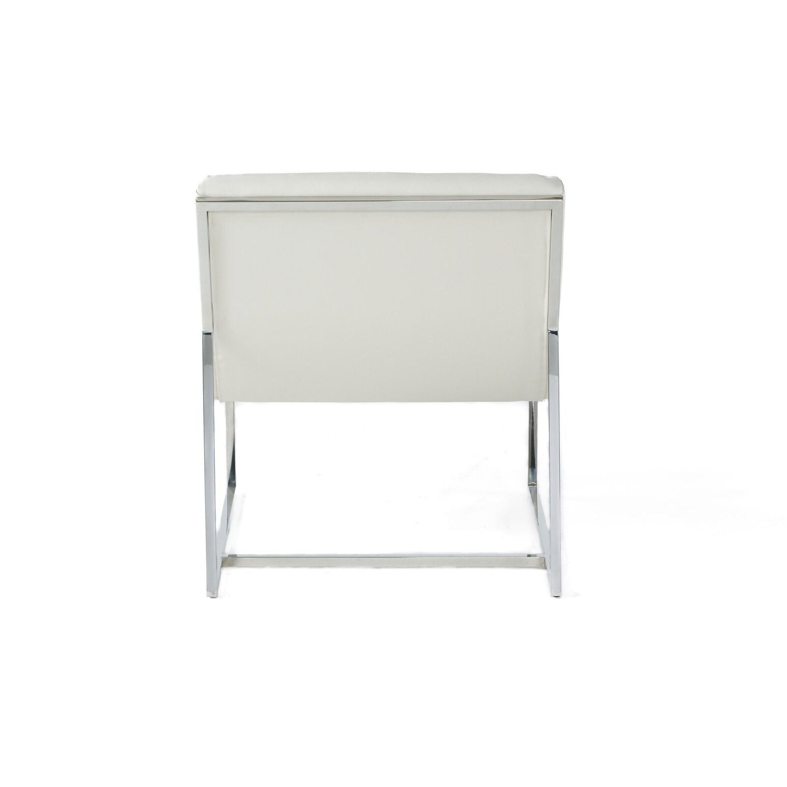 Bardot White Lounge Chair with Stainless Steel Frame -